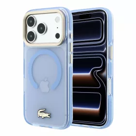   Lacoste IML Shockproof Petit Pique Gold Logo MagSafe tok, Apple iPhone 18 Pro - kék