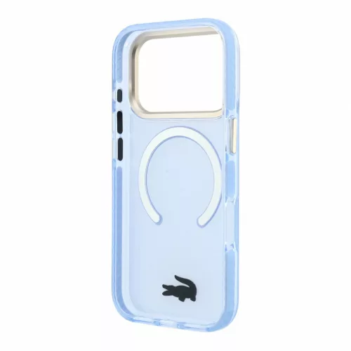 Lacoste IML Shockproof Petit Pique Gold Logo MagSafe tok, Apple iPhone 18 Pro Max - kék