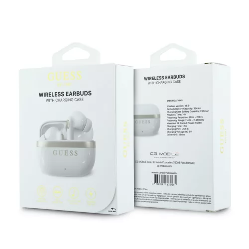 Guess Gold Line Glossy Finish vezeték nélküli fülhallgató – fehér