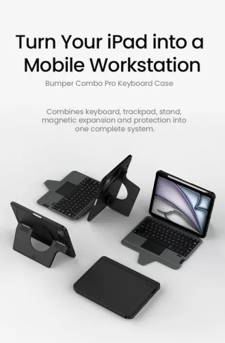 Nillkin Bumper Combo PRO Keyboard (Backlit Version) tok – Apple iPad 10.9 (2022/11 2025) – fekete