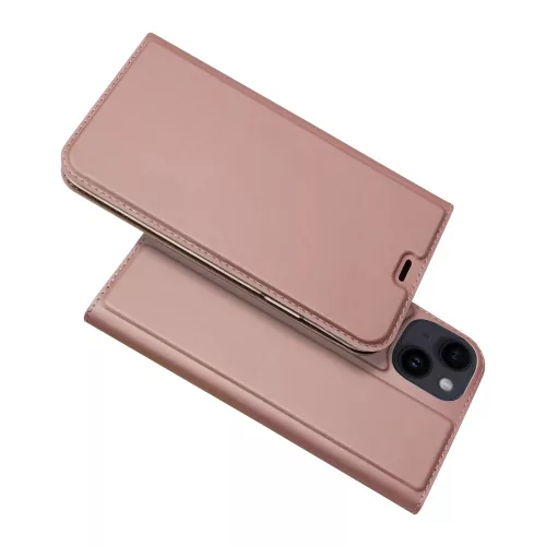 iPhone 15 Pro oldalra nyíló tok,Rosegold