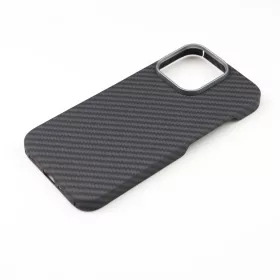 Aramid mágneses karbon tok, Iphone 16 Pro,  Fekete