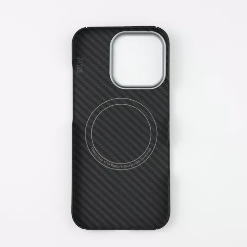 Aramid mágneses karbon tok, Iphone 16 Pro,  Fekete