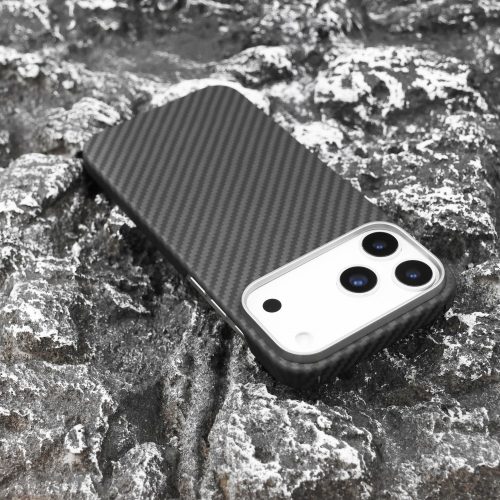 Mágneses aramid karbon tok, iPhone 17 Pro, Fekete
