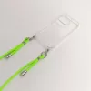iPhone 15 Pro Max TPU+PC Átlát.tok,Neon Zöld zsinórral