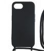 Iphone 16e TPU+PC fekete tok,Fekete zsinórral