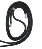 Iphone 17e/16e TPU+PC fekete tok,Fekete zsinórral