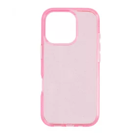 Iphone 16 Pro csillámos szilikon hátlap, Pink