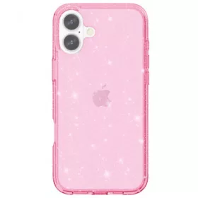 Iphone 16 Pro csillámos szilikon hátlap, Pink