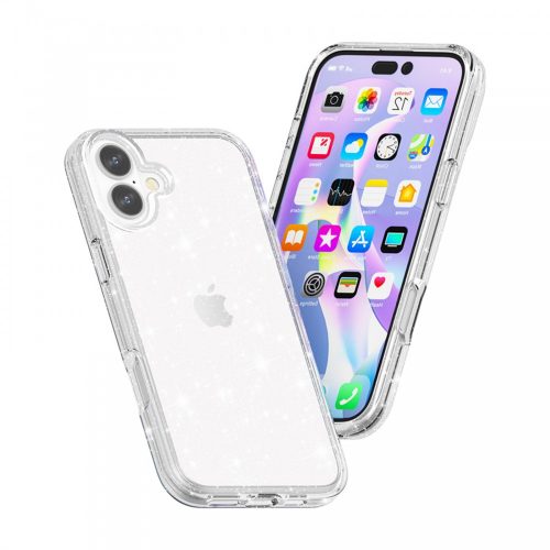 Iphone 17 csillámos szilikon telefontok, Átlátszó