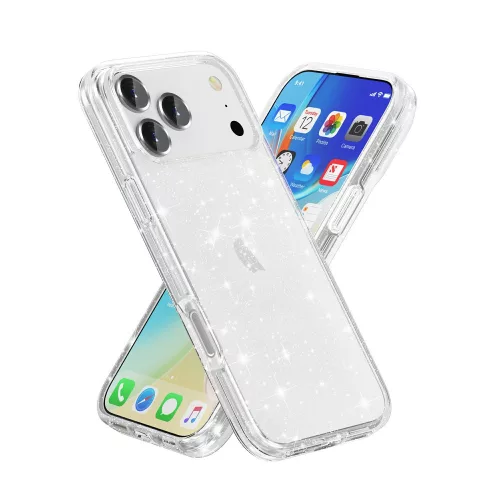 Iphone 17 Pro Max csillámos szilikon telefontok, Átlátszó