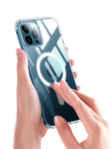 iPhone 14 Pro Max mágneses szilikon tok, Piros