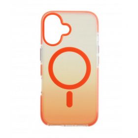 Iphone 16 mágneses tok, Narancs-Átlátszó