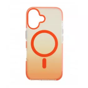 Iphone 16 mágneses tok, Narancs-Átlátszó