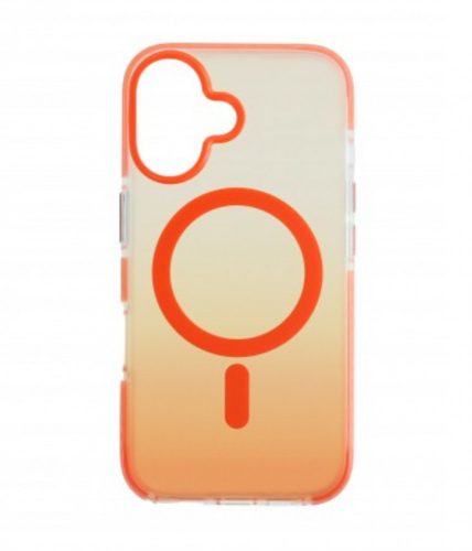 Iphone 16 mágneses tok, Narancs-Átlátszó