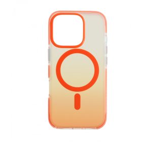 Iphone 16 Pro mágneses tok, Narancs-Átlátszó