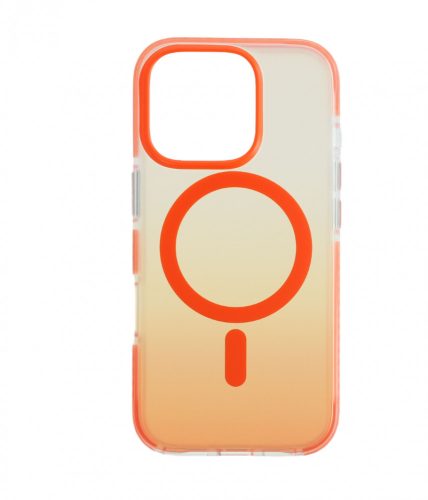 Iphone 16 Pro mágneses tok, Narancs-Átlátszó