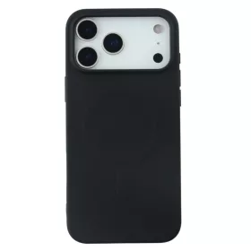 iPhone 17 Pro Max mágneses szilikon tok, Fekete