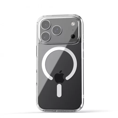 iPhone 17 Pro Max mágneses szilikon tok, Átlátszó