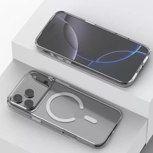 iPhone 17 Pro Max mágneses szilikon tok, Átlátszó