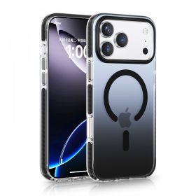 iPhone 17 Pro mágneses tok, Fekete-átlátszó