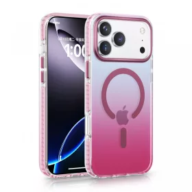 iPhone 17 Pro mágneses tok, Pink-átlátszó