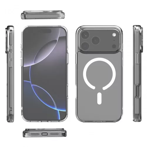 iPhone 17 Pro mágneses szilikon tok, Átlátszó - 