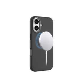 Mágneses puha szilikon tok, iPhone 17, Fekete