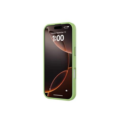 Mágneses puha szilikon tok, iPhone 17, Neonzöld