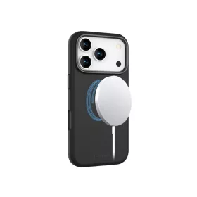 Mágneses puha szilikon tok, iPhone 17 Pro, Fekete