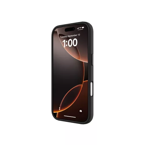 Mágneses puha szilikon tok, iPhone 17 Pro, Fekete