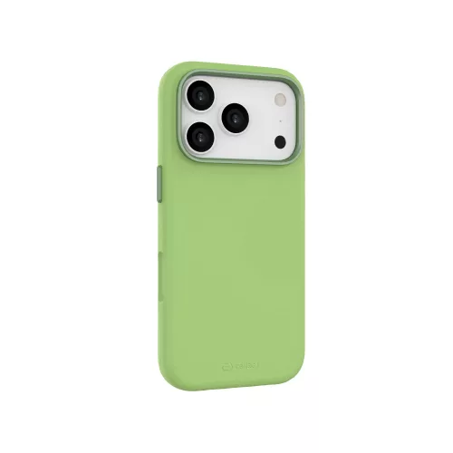 Mágneses puha szilikon tok, iPhone 17 Pro, Neonzöld