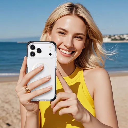 Cellect iPhone 18 Pro Max ütésálló mágneses szilikon hátlap,Feke