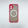 iPhone 16 mágneses műanyag tok, Piros-fekete