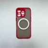 iPhone 16 Pro Max mágneses műanyag tok,piros-feket