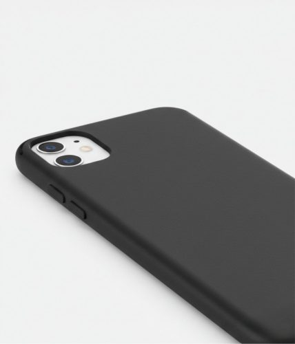 Premium szilikon tok, iPhone 16, Fekete