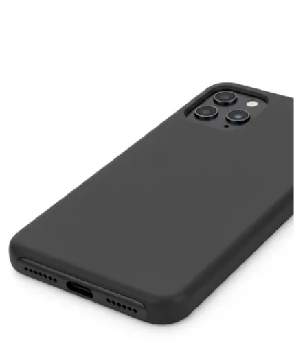 Premium szilikon tok, iPhone 16 Plus, Fekete