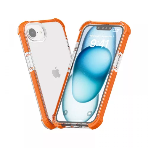 iPhone 17e/16e ütésálló szilikon hátlap, Narancs