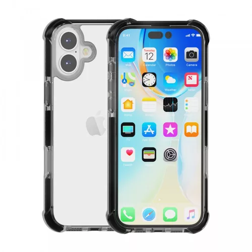 iPhone 17 ütésálló szilikon hátlap, Fekete