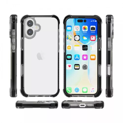 iPhone 17 ütésálló szilikon hátlap, Fekete