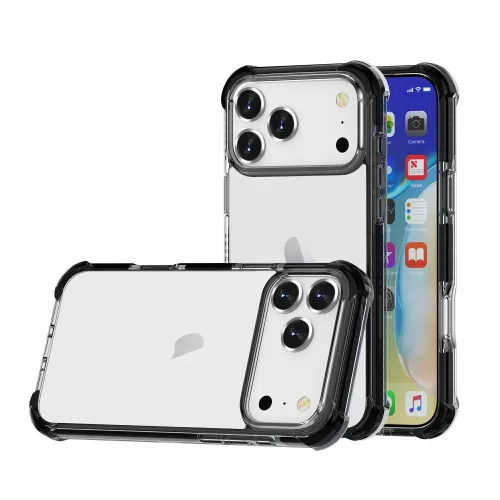 iPhone 17 Pro Max ütésálló szilikon hátlap, Fekete
