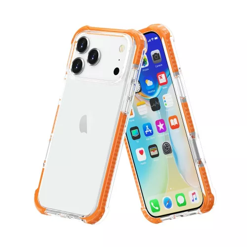 iPhone 17 Pro Max ütésálló szilikon hátlap, Narancs