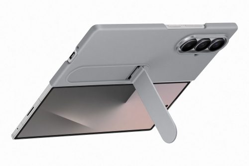 Samsung Fold 7 Álló tok szíjjal, szürke