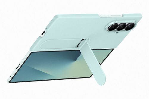 Samsung Fold 7 Álló tok szíjjal, világos kék