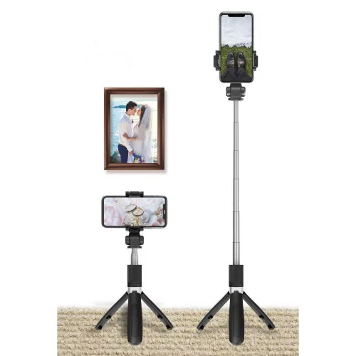 Tech-Protect L01S Bluetooth Selfie Stick Tripod fekete