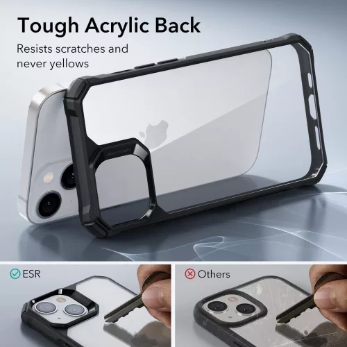 ESR Air Armor tok Apple iPhone 14 Plus / 15 Plus készülékhez - Átlátszó/fekete
