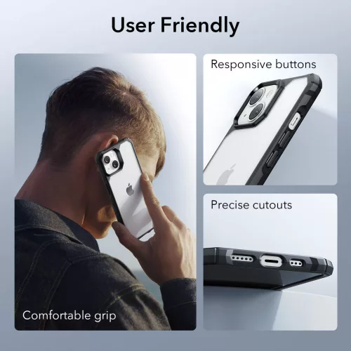 ESR Air Armor tok Apple iPhone 14 Plus / 15 Plus készülékhez - Átlátszó/fekete