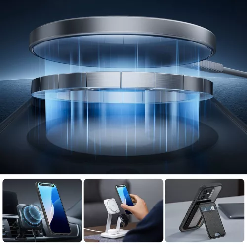 ESR Classic Pro Set Halolock MagSafe tok Apple iPhone 16 készülékhez - Matt fekete