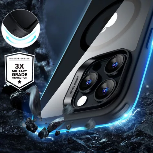 ESR Classic Hybrid Halolock MagSafe & Tempered Glass tok Apple iPhone 16 Pro készülékhez - Átlátszó/fekete