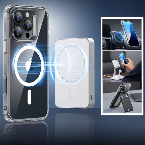 ESR Classic Hybrid Halolock MagSafe & Tempered Glass tok Apple iPhone 16 Pro Max készülékhez - Átlátszó